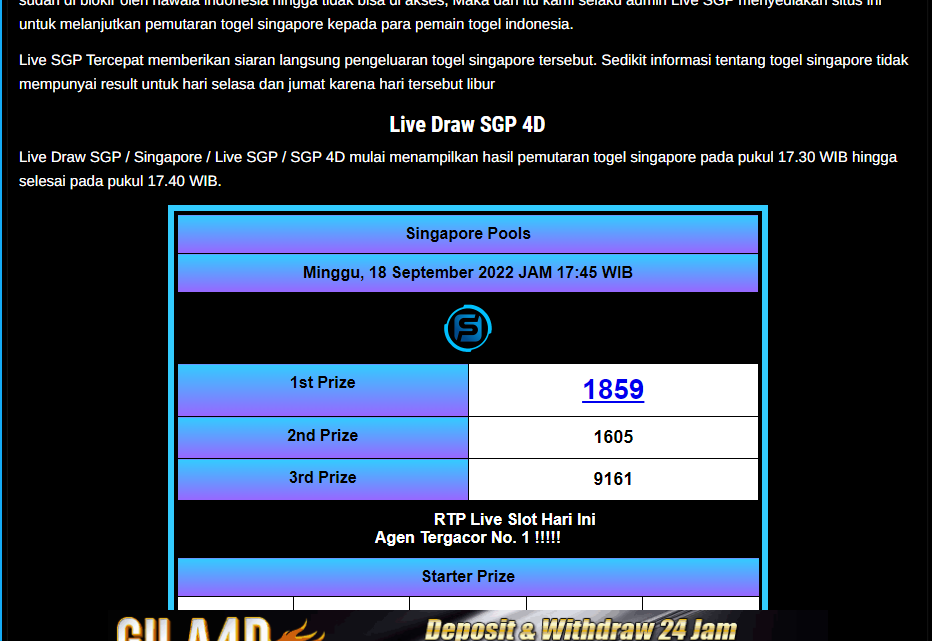 Live Draw Singapore Paling dipercaya 2022