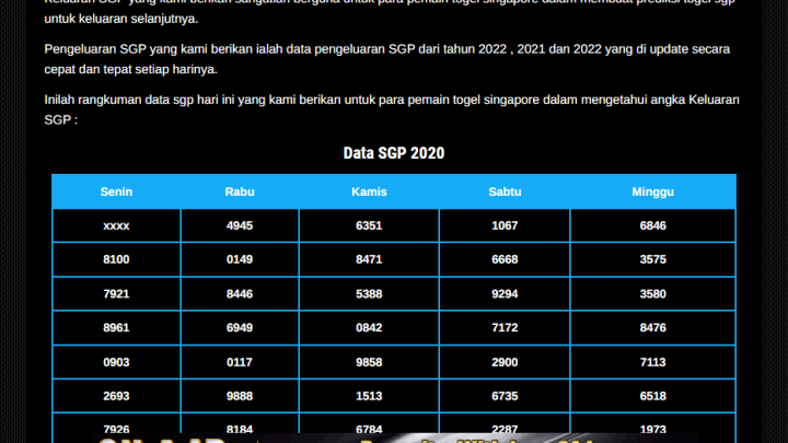 Faedah Ketahui Data Pengeluaran Singapore (SGP)