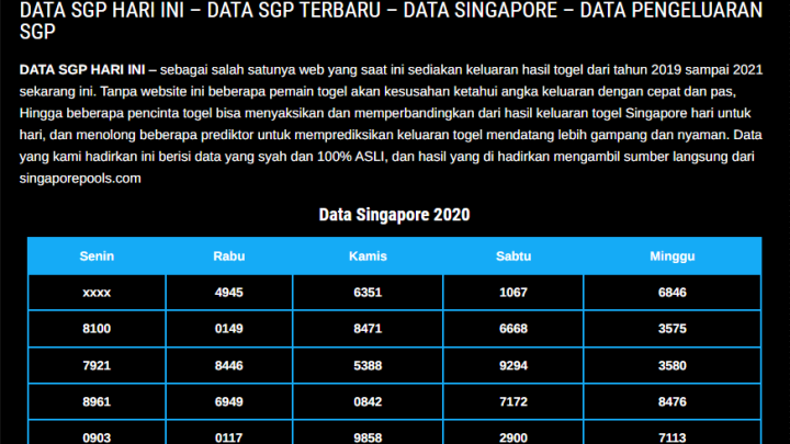 Mekanisme Gampang Mengenali Hasil Result Data Singapore Yang Pas