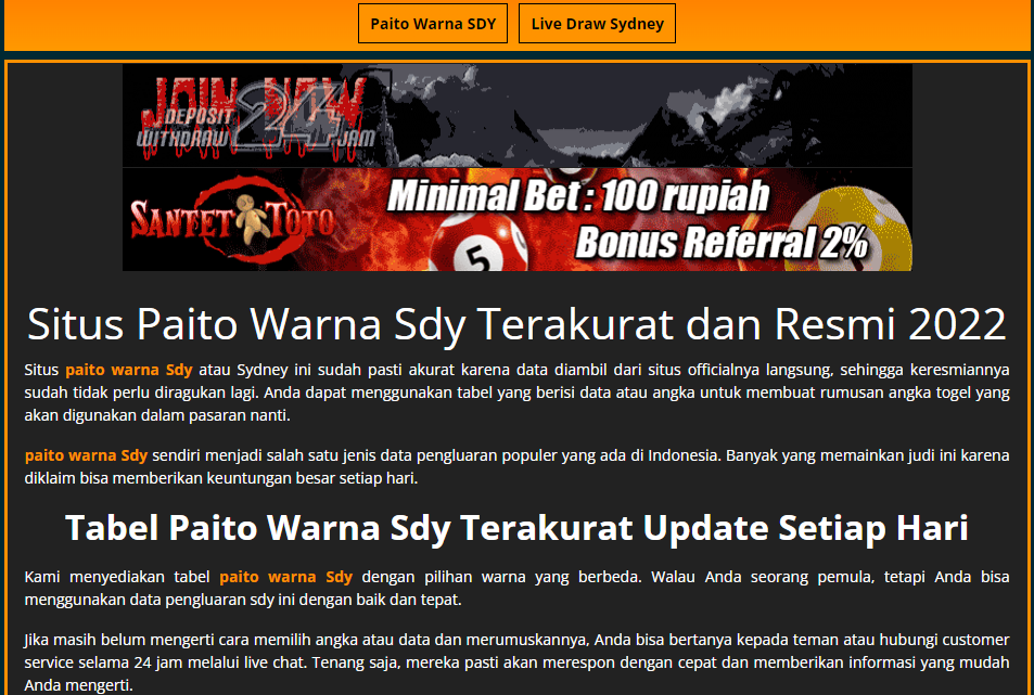 Situs Saksikan Paito Warna SDY dan Paito Komplet