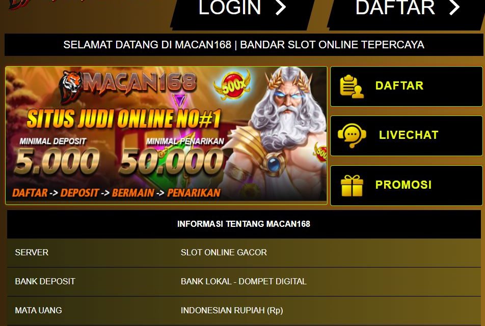 Daftar Provider Situs Situs Macan168 Slot Gacor Hari ini 2023.